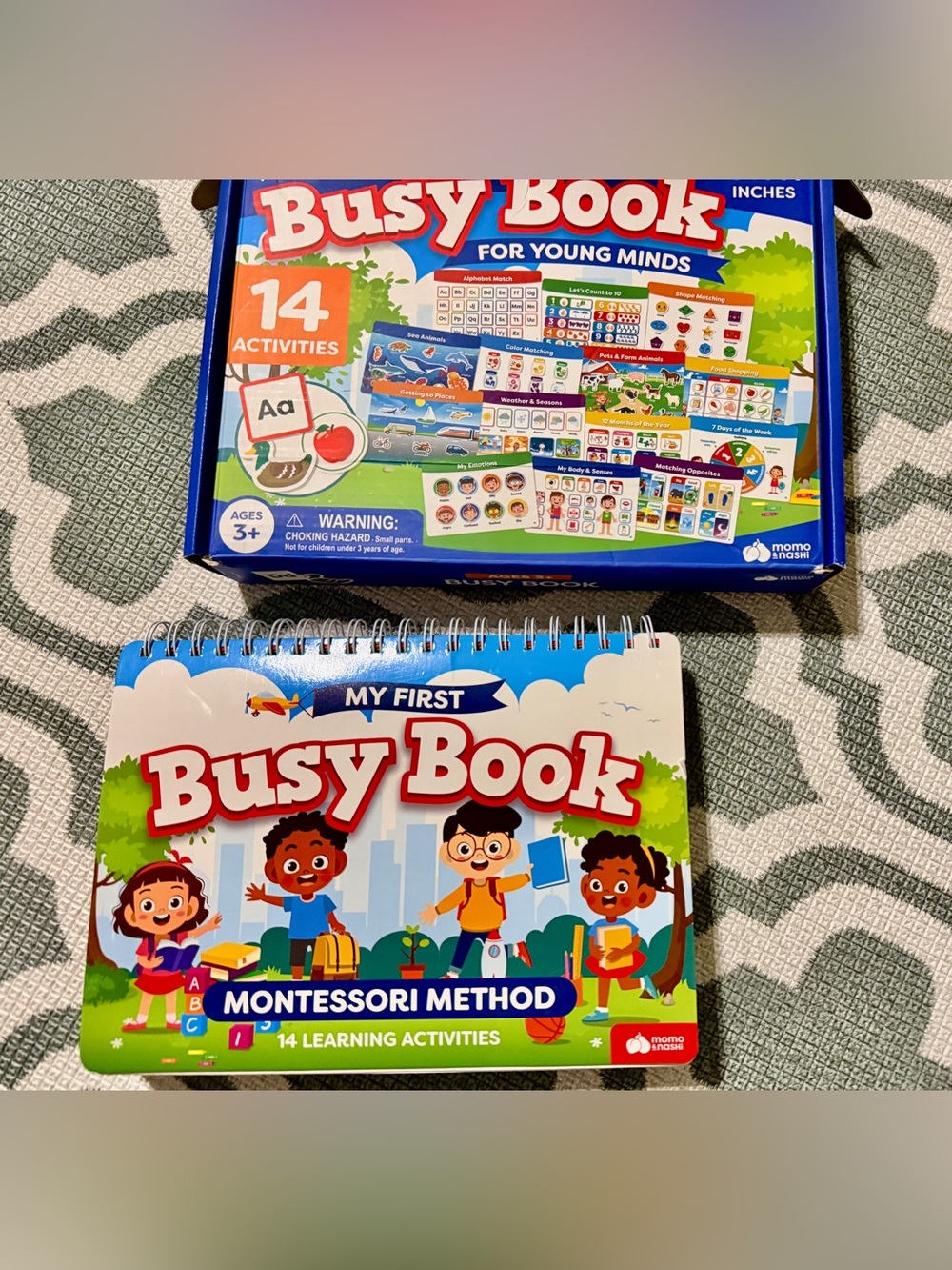 Montessori Preschool Busy Book for Toddlers Ages 3 and up - Preassembled